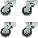 Ms Beschl&auml;ge - Lenkrollen 4er Set &Oslash; 60 Mm Mit Anschraubplatte Hartgummirollen