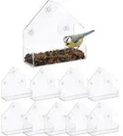 10er Set Fenster-vogelfutterhaus, F&uuml;r Wildv&ouml;gel, 3 Saugn&auml;pfe, Futterstation Mit