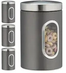 4 X Vorratsdose, 1,4 L, Mit Deckel Und Sichtfenster, F&uuml;r Kaffee, Mehl, Pasta,