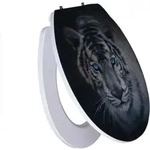 Primaster - Wc-sitz Mit Absenkautomatik Tiger 3d Wei&szlig; Toilettensitz Toilettendeckel
