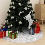 Luxus-weihnachtsbaumdecke Mit Socke Wei&szlig; 150 Cm Stoff Vidaxl