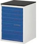 Tecwerk Schubladenschrank Bk 650 H820xb580xt650mmlichtgrau/enzianblau 6 Schubl.