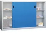 Pavoy Schiebet&uuml;renschrank, 1200x2000x600 Mm, 4 B&ouml;den Verzinkt, Ral 7035/5012