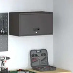 Vidaxl Wall Cabinet For Garage With Gas-lift Door Black