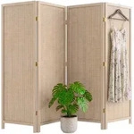 Relaxdays Paravent, 4-teilig, Faltbarer Raumtrenner, H X B: 170 X 160 Cm, Bambus,