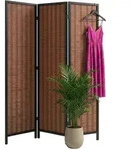 Relaxdays Paravent, 3-teilig, Faltbarer Raumtrenner, H X B: 170 X 120 Cm, Bambus,