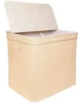 Relaxdays W&auml;schekorb Mit Deckel, Bambus, 170 L, 3 Innenf&auml;cher, Hxbxt: 61 X 67 X 44