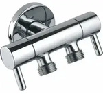 Aloni - Doppel-eckventil Messing Chrom Ventil Eckventil Absperrventil 1/2' X3/8' X