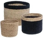 Atmosphera - Set Aus 3 K&ouml;rben - Jute - Schwarz Cr&eacute;ateur D'Int&eacute;rieur