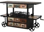 Massivmoebel24 - Bar Altholz 168x56x85 Mehrfarbig Lackiert Industrial 17