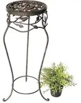 Blumenhocker Metall Schwarz Rund 65 Cm Blumenst&auml;nder 18215 Blumens&auml;ule Antik