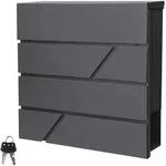 Ml-design - Ecd Germany Briefkasten Mit Zeitungsfach 37x11x37 Cm Aus Edelstahl