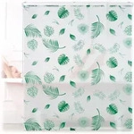 Duschrollo Bl&auml;tter, 140x240cm, Seilzugrollo F. Dusche & Badewanne, Wasserabweisend,