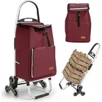 Sekey Einkaufstrolley Klappbar Mit 6 R&auml;der Und K&uuml;hlfach, Treppensteiger, 50l, Rot