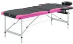 Vidaxl 3-zone Foldable Massage Table Aluminium Black And Pink