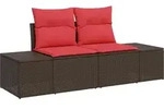 Garten-sofa Mit Kissen 184 X 62 X 69 Cm Poly-rattan Vidaxl