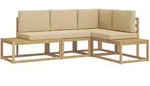 Outdoor-sofagarnitur 3 St&uuml;ck Wei&szlig; Und Beige Polyester Vidaxl