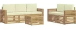 Outdoor-sofagarnitur 6 Stk. Wei&szlig; Und Creme Polyester Vidaxl