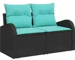Gartensofa Schwarz 124 X 62 X 85cm Poly-rattan Vidaxl