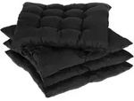 Stuhlkissen 4er Set, 38x38 Cm, Sitzkissen Mit B&auml;ndern, Indoor & Outdoor,