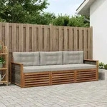 Vidaxl Outdoor Sofa Set With Cushion 3 Pcs Natural And Light Grey