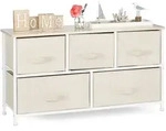 Regalsystem, 5 Stoff-schubladen, Universale Schubladenbox, Metall Und Holz, Hxbxt: