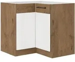 K&uuml;chen Preisbombe - Vigo Eckunterschrank 90x90 Eiche Lancelot Wei&szlig; Hochglanz
