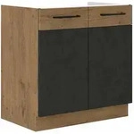 K&uuml;chen Preisbombe - Vigo Sp&uuml;lenschrank 80cm Eiche Lancelot Matera Grau K&uuml;chenzeile