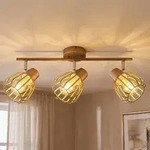 Led Deckenlampe Deckenleuchte Esszimmerlampe Schwenkbar Braun Metall L 50 Cm