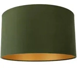 Velourslampenschirm Gr&uuml;n 35/35/20 Mit Goldener Innenseite