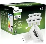 6x Led-lampe Gu4 Reflektor Mr11 2,5 W = 20 W 220 Lm 4000 K Neutralwei&szlig; 120&deg; Lumiled