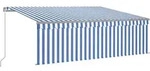Vidaxl - Markise Manuell Einziehbar Mit Rollo 4,5x3 M Blau Und Wei&szlig;