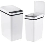 Relaxdays M&uuml;lleimer Mit Sensor, 2er Set, 9l & 15l, Elektrischer Deckel,