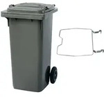 Brb M&uuml;lltonne Mgb 120 Liter, Mit Klemmring F&uuml;r M&uuml;lls&auml;cke (grau)