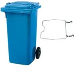 Brb M&uuml;lltonne Mgb 120 Liter, Mit Klemmring F&uuml;r M&uuml;lls&auml;cke (blau)
