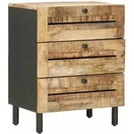 Nachttisch Natur 50 X 33 X 62 Cm Massivholz Mango Vidaxl