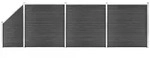 Zaunelement Set Wpc 619x(105-186) Cm Schwarz Vidaxl