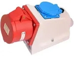 Solartronics Cee-schuko-kombi-wandsteckdose 32a 400v Ip44 Mit Sicherung 5-polig