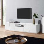 Moderner Tv-schrank 4 T&uuml;ren Design Wei&szlig; Schiebeschubladenfach Vega Low Xl