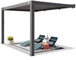 Primeyard Terrassen&uuml;berdachung 3x4 M Aluminium-pfosten Mit Lamellendach Aus Alu