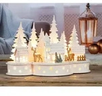 Led Weihnachtsstadt Szene 30 Cm - 10 Led - Deko Winter Stadt Warm Weiss Beleuchtet