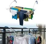 Relaxdays W&auml;schest&auml;nder Heizung, 10 M Trockenl&auml;nge, Zum Einh&auml;ngen, Balkon &