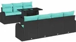 Gartensofa-set Mit Kissen Mit Kissen 8 Pcs Schwarz Poly Rattan Vidaxl