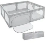 Moby-system Faltbarer Babypark 200 X 140 X 68 Grau Mit Rutschfester Basis, Stabil,