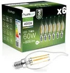 6x Led-lampe E14 Kerze Ba35 7w = 60w 806lm 4000k Neutralwei&szlig; 360&deg;