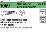 Blechschraube Iso 7049 Liko M.spitze/kreuzschlitz-ph C5,5 X 45 -h Stahl Geh&auml;rtet