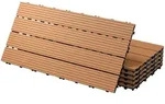 Ecd Germany Wpc Terrassenfliesen 60x30 Cm/24 St&uuml;ck=4m2, Hellbraun, Geriffelt,