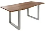 Baumtisch Akazie 180x90x76 Natur Beine Silber Matt Freeform 3