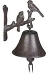 Relaxdays T&uuml;rglocke Gusseisen, Vogel Motiv, Antik, Landhausstil, Lauter Klang,