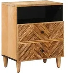 Vidaxl Bedside Table Brown 50 X 33 X 60 Cm Solid Mango Wood